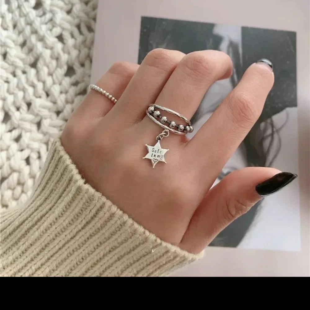 New 925 Sterling Silver Multi-Layer Pentagram boho - Picture 1 of 5